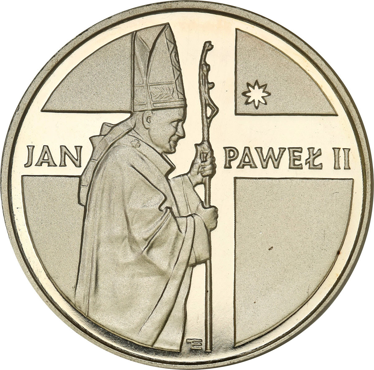 PRL. 10.000 złotych 1989 Jan Paweł II, pastorał